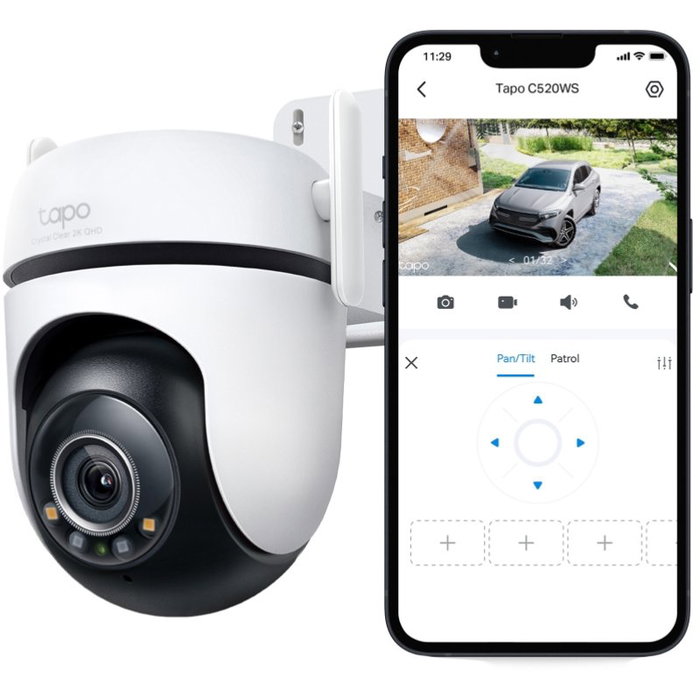TP-Link Tapo C520WS Cámara de Seguridad IP 2K QHD Blanco/Negro